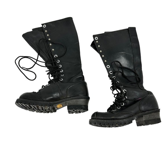 DalJeets Black Leather Lace Up Boots size 5.5